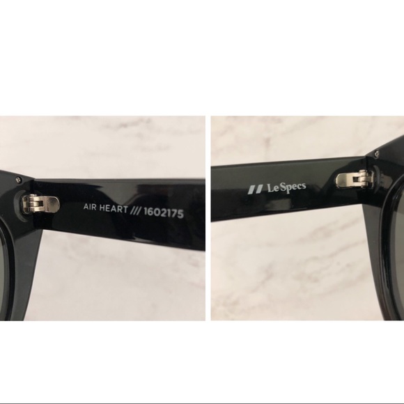 Le Specs Air Heart Cat Eye Black Sunglasses NWOT - Picture 8 of 8